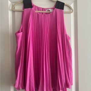 Diane Von Furstenberg Fuchsia Pleated Blouse